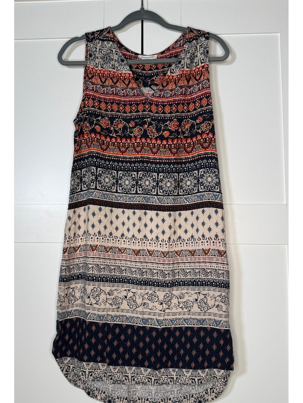 BeachLunchLounge Sleeveless Boho Print Shift Dress Size Medium
